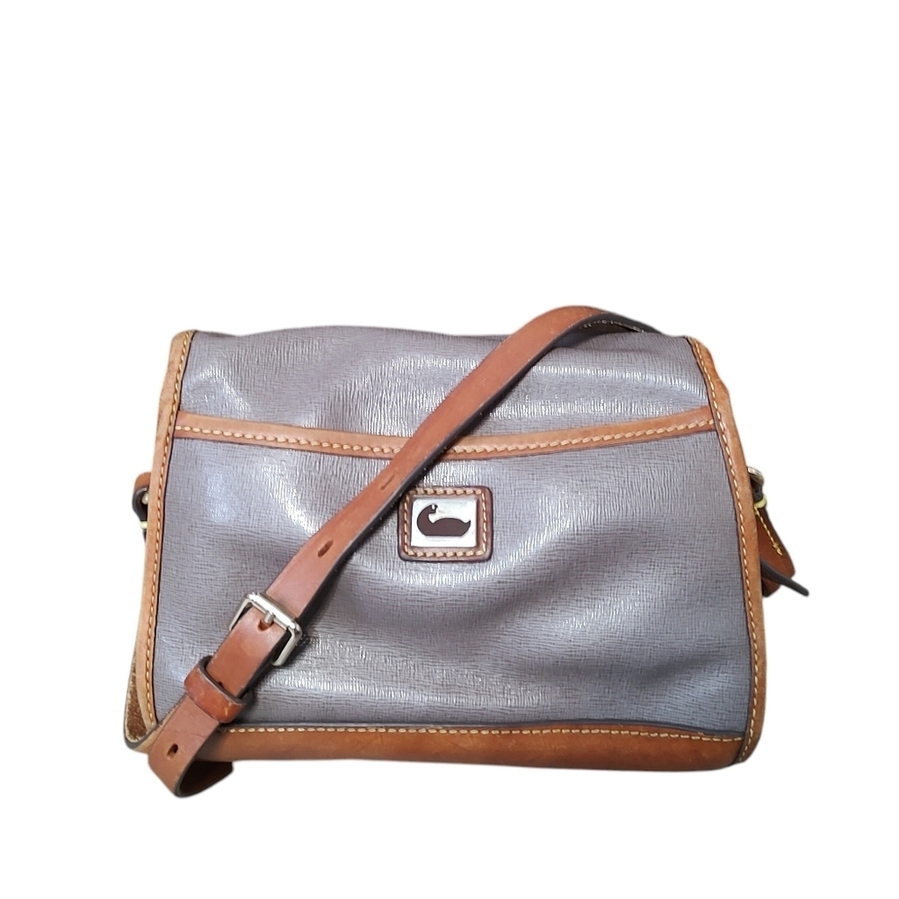 Dooney & Bourke Vintage Heather Gray and Brown Crossbody Bag